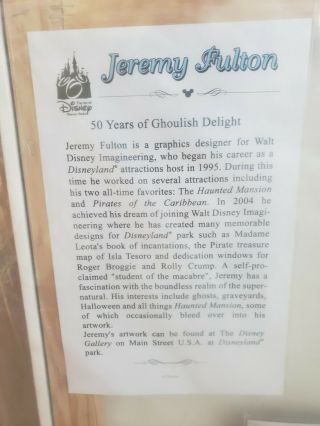 Disneyland Haunted Mansion 50th Jeremy Fulton Framed Canvas Wrap LE 95 4