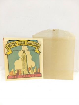 Vintage Empire State Building Ny Goldfarb Water Slide Decal Luggage Car Rat Rod