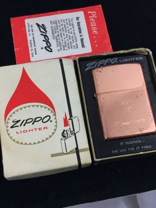 1971 Solid Copper Zippo Lighter Advertising Kennecott Copper - Hard To Find