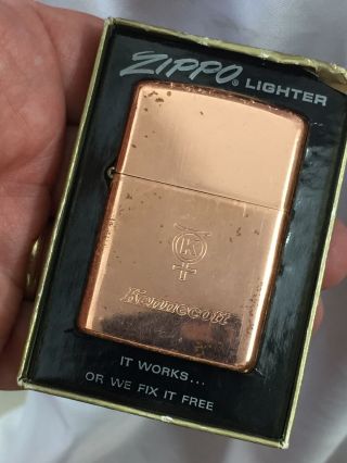 1971 Solid Copper Zippo Lighter Advertising KENNECOTT Copper - Hard To Find 3