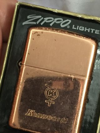 1971 Solid Copper Zippo Lighter Advertising KENNECOTT Copper - Hard To Find 5