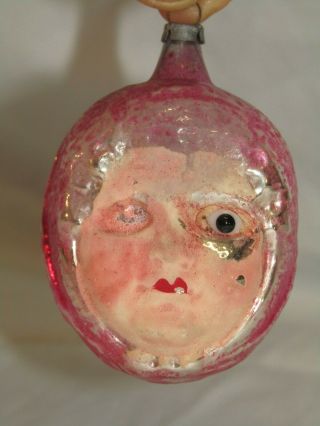 German Antique Glass Red Riding Hood Vintage Christmas Ornament Decoration 1930s