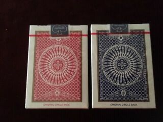Tally - Ho Gold Trim Playing Cards Ohio Made Blue Sticker 1 Red 1 Blue - Very Rare