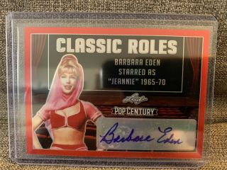 Barbara Eden 2019 Leaf Metal Pop Century Autograph Red Parallel 2/2