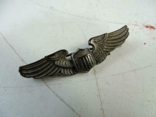 Vintage Wwii Era Sterling Silver Air Force Pilot Miniature Wings Combat Amico