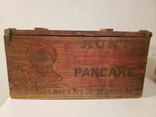 Aunt Jemima Pancake Flour Crate R.  T Davis Mill Rare.  St Jo Missouri 1890 - 1920