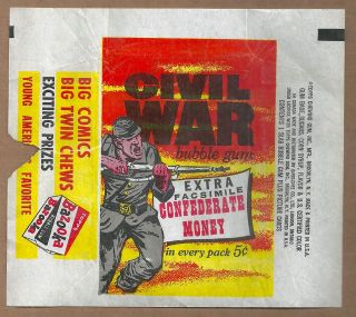Civil War News 1962 Topps Gum Card Wax Wrapper