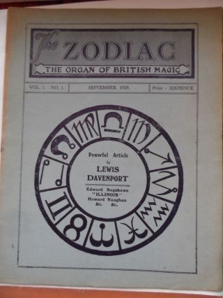 The Zodiac – Organ of British Magic - Arthur Ivey - Full set 6 editions 1928 - 29 2