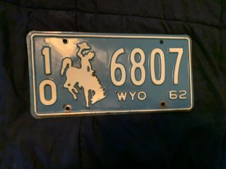 1962 Wyoming License Plate