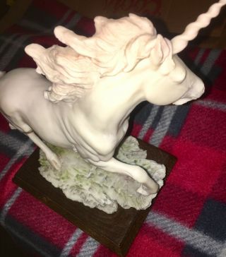Alabaster Unicorn A.  Belcari Fantasy Myth Collectible Fine Art Sculpture Italy 4