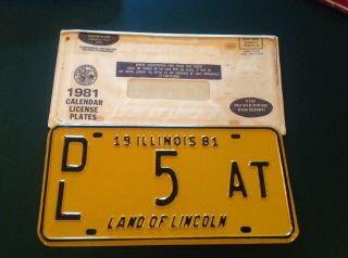 Illinois 1981 Dealer License Plate 5 Single Digit License Plate