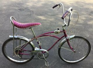Vintage Sears Boys Spyder 24” Muscle Bike 5 Speed Stick Purple Banana Bicycle