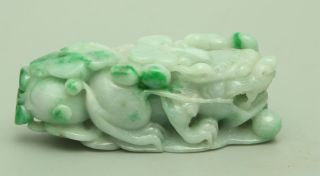 Cert ' d Untreated Green Nature A jadeite Jade Statue Sculpture pixiu 貔貅 q69988H 2