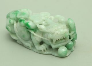 Cert ' d Untreated Green Nature A jadeite Jade Statue Sculpture pixiu 貔貅 q69988H 3