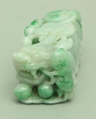 Cert ' d Untreated Green Nature A jadeite Jade Statue Sculpture pixiu 貔貅 q69988H 6