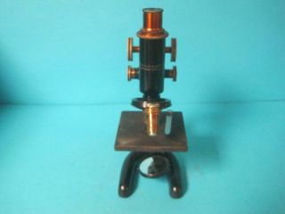 Vintage Bausch & Lomb Optical Co.  Microscope Brass 1915 W/10x 43x Objectives