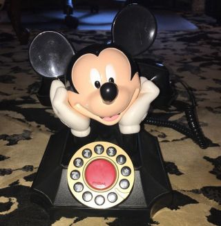 Vintage Phone Telemania Disney Mickey Mouse Desk Telephone B56 W/ Phonecord