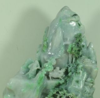 Cert ' d Untreated Green Nature jadeite Jade statue Sculpture landscape q75531Q5H 3