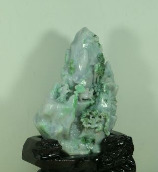 Cert ' d Untreated Green Nature jadeite Jade statue Sculpture landscape q75531Q5H 5