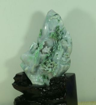Cert ' d Untreated Green Nature jadeite Jade statue Sculpture landscape q75531Q5H 6