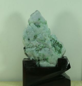 Cert ' d Untreated Green Nature jadeite Jade statue Sculpture landscape q75531Q5H 7