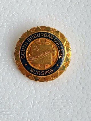 1/5 10k Gold Filled South Suburban College School of Nursing Pin Badge 2