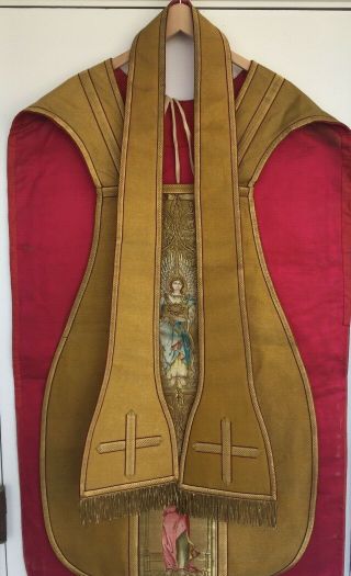 Catholic Religious Vestment Chasuble Chalice Vintage 4