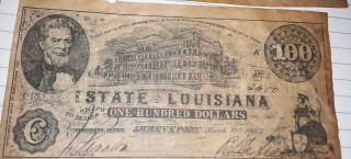 1863 U.  S Currency State Of Louisiana Shreveport La