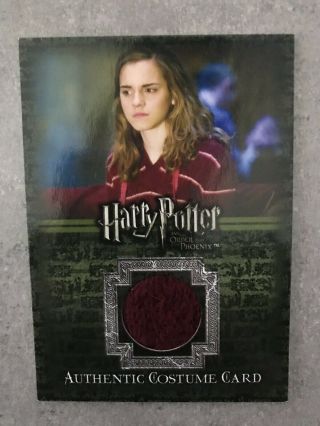 Harry Potter Hermione Emma Watson Worn Costume Card Order Of The Phoenix Rare