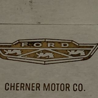 Zippo Lighter Brushed Chrome Flat Bottom 1962 Ford Dealership Cherner Motor 2