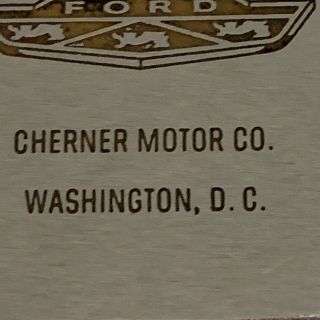 Zippo Lighter Brushed Chrome Flat Bottom 1962 Ford Dealership Cherner Motor 3