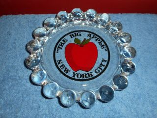 The Big Apple York City Heavy Glass Orb Reverse Painted Glass Ashtray