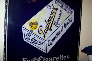 Vintage Piedmont Cigarette / Tobacco Porcelain Sign - Early 1920 ' s 3