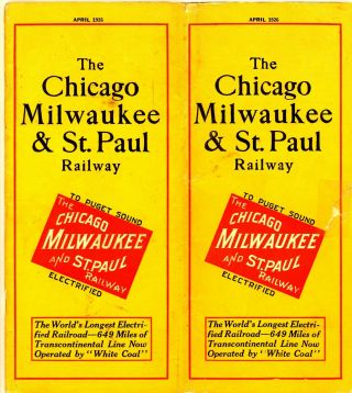 Chicago,  Milwaukee & St Paul Railway System Passenger Time Table April,  1926