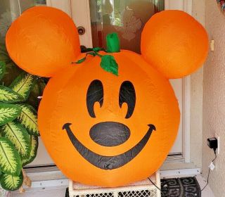 Halloween Disney Mickey Pumpkin Head Airblown Inflatable Outdoor Yard Decor