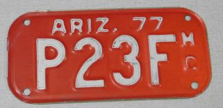 1977 Arizona Motorcycle License Plate