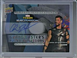 Ud Thor Ragnarok Chris Hemsworth Autograph Relic Grandmaster 