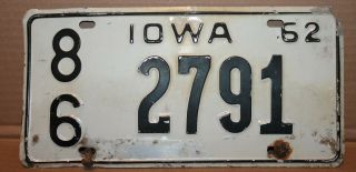 1962 Iowa License Plate