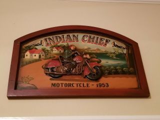Vintage Indian Chief Motorcycle Sign