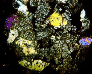 Meteorite NWA 11263 - R3 Rumuruti Chondrite - Thin Section microscope slide 3