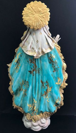 Eugenio Pattarino Italian Terracotta Mary Madonna & Jesus Christ Statue Figurine 4