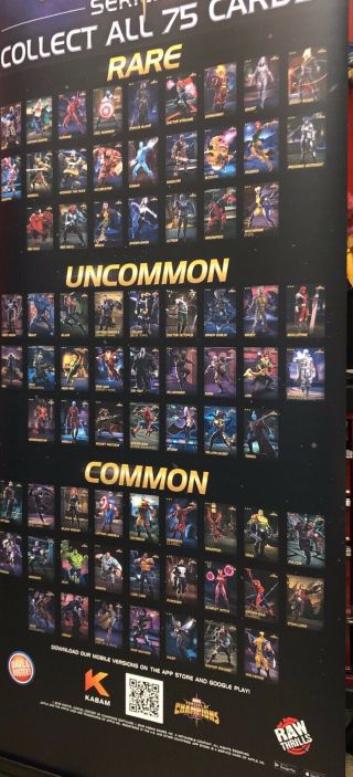 Set of Marvel Contest Of Champions Arcade Game Dave Busters All 75 Cards FOIL 4