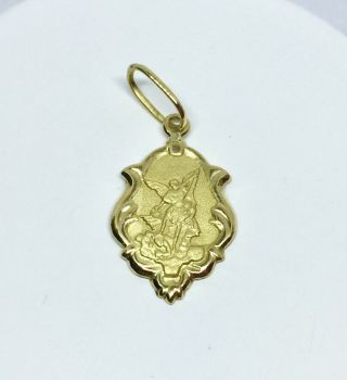18k Gold St Michael The Archangel Medal Small,  Catholic