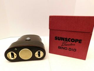 Vintage Binocular Transistor Radio,  Rare Early 1960s Item In The Antique Box