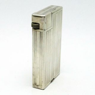 Vintage Dunhill Savory Long Handy Silver Plate Petrol Pocket Lighter - 5