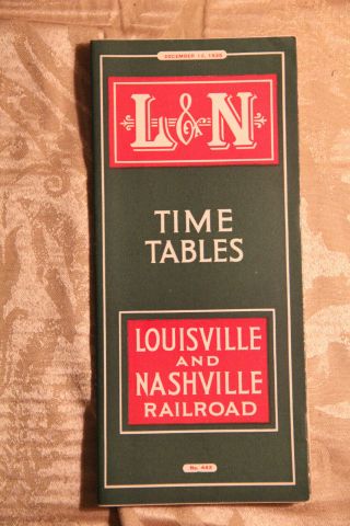 Louisville & Nashville Timetable,  Thick 1935