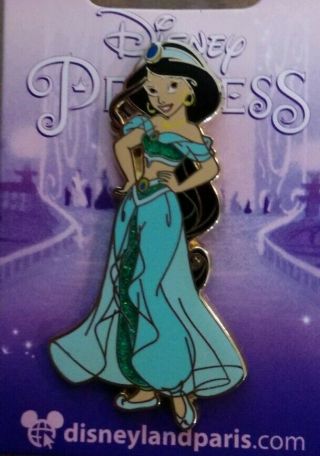 Disneyland Paris Jasmine Princess Series Disney Aladdin Glitter Pin Dlp Dlrp