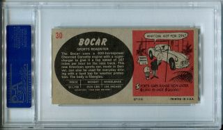 1961 Topps Sports Cars 30 Bocar PSA 9 Unique,  1 of 1,  None Higher 2