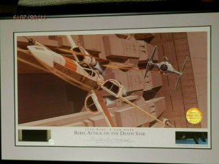 Star Wars Rebel Attack On The Death Star - Signed Ralph Mcquarrie Lithograph.