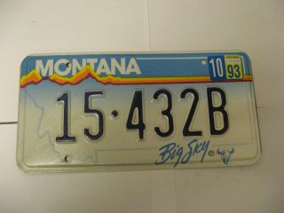 1993 93 Montana Mn License Plate 15 - 432b